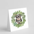 Rottweiler Puppy Christmas Wreath Square Greeting Cards and Envelopes Pack of 8 Blank Cards with Envelopes Blank Thank You Note Greeting Cards Stationery