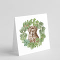 Labrador Retriever Puppy Chocolate Christmas Wreath Square Greeting Cards and Envelopes Pack of 8 Blank Cards with Envelopes Blank Thank You Note Greeting Cards Stationery