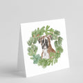 Boxer Fawn Christmas Wreath Square Greeting Cards and Envelopes Pack of 8 Blank Cards with Envelopes Blank Thank You Note Greeting Cards Stationery