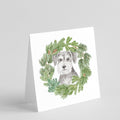 Schnauzer Salt and Pepper Christmas Wreath Square Greeting Cards and Envelopes Pack of 8 Blank Cards with Envelopes Blank Thank You Note Greeting Cards Stationery