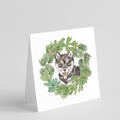 Shiba Inu Puppy Black Sesame Christmas Wreath Square Greeting Cards and Envelopes Pack of 8 Blank Cards with Envelopes Blank Thank You Note Greeting Cards Stationery