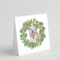 Briard Smiling Ears Up Christmas Wreath Square Greeting Cards and Envelopes Pack of 8 Blank Cards with Envelopes Blank Thank You Note Greeting Cards Stationery