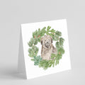 Briard Christmas Wreath Square Greeting Cards and Envelopes Pack of 8 Blank Cards with Envelopes Blank Thank You Note Greeting Cards Stationery