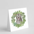 Briard Smiling Eyes Peeking Out Christmas Wreath Square Greeting Cards and Envelopes Pack of 8 Blank Cards with Envelopes Blank Thank You Note Greeting Cards Stationery