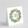 Bichon Frise Tongue Out Christmas Wreath Square Greeting Cards and Envelopes Pack of 8 Blank Cards with Envelopes Blank Thank You Note Greeting Cards Stationery