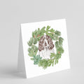 English Springer Spaniel Liver and White Christmas Wreath Square Greeting Cards and Envelopes Pack of 8 Blank Cards with Envelopes Blank Thank You Note Greeting Cards Stationery