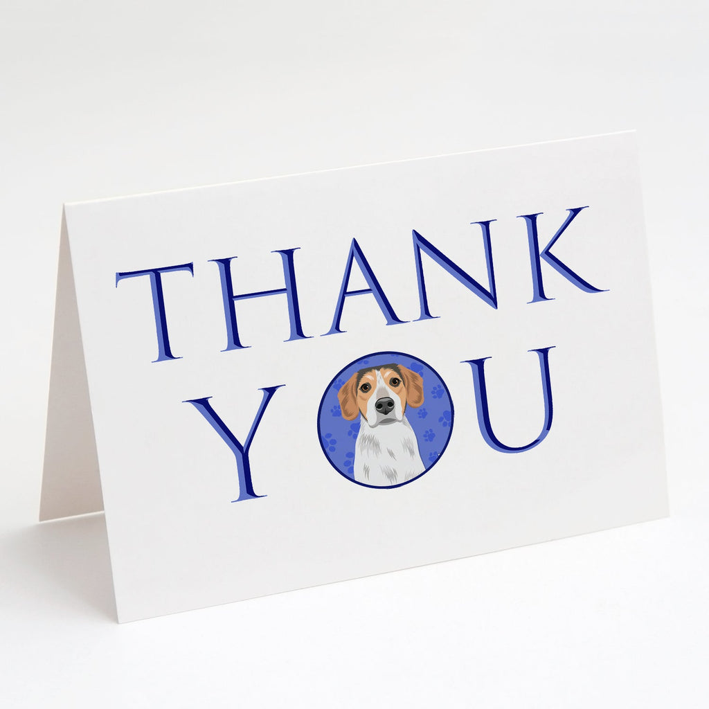 Beagle Tricolor #2 Thank You Greeting Cards Pack of 8 Blank Cards with Envelopes Whimsical A7 Size 5x7