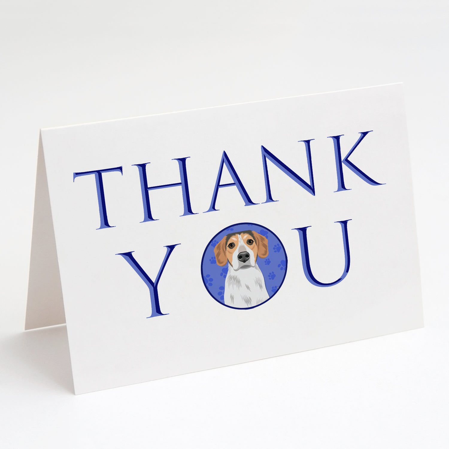 Beagle Tricolor #2 Thank You Greeting Cards Pack of 8 Blank Cards with Envelopes Whimsical A7 Size 5x7