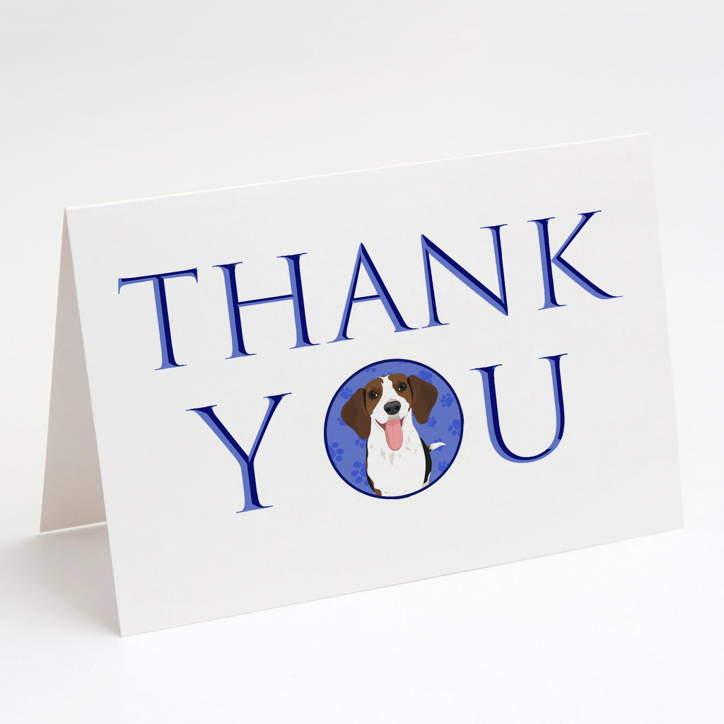 Beagle Tricolor Red Ticked #3 Thank You Greeting Cards Pack of 8 Blank Cards with Envelopes Whimsical A7 Size 5x7