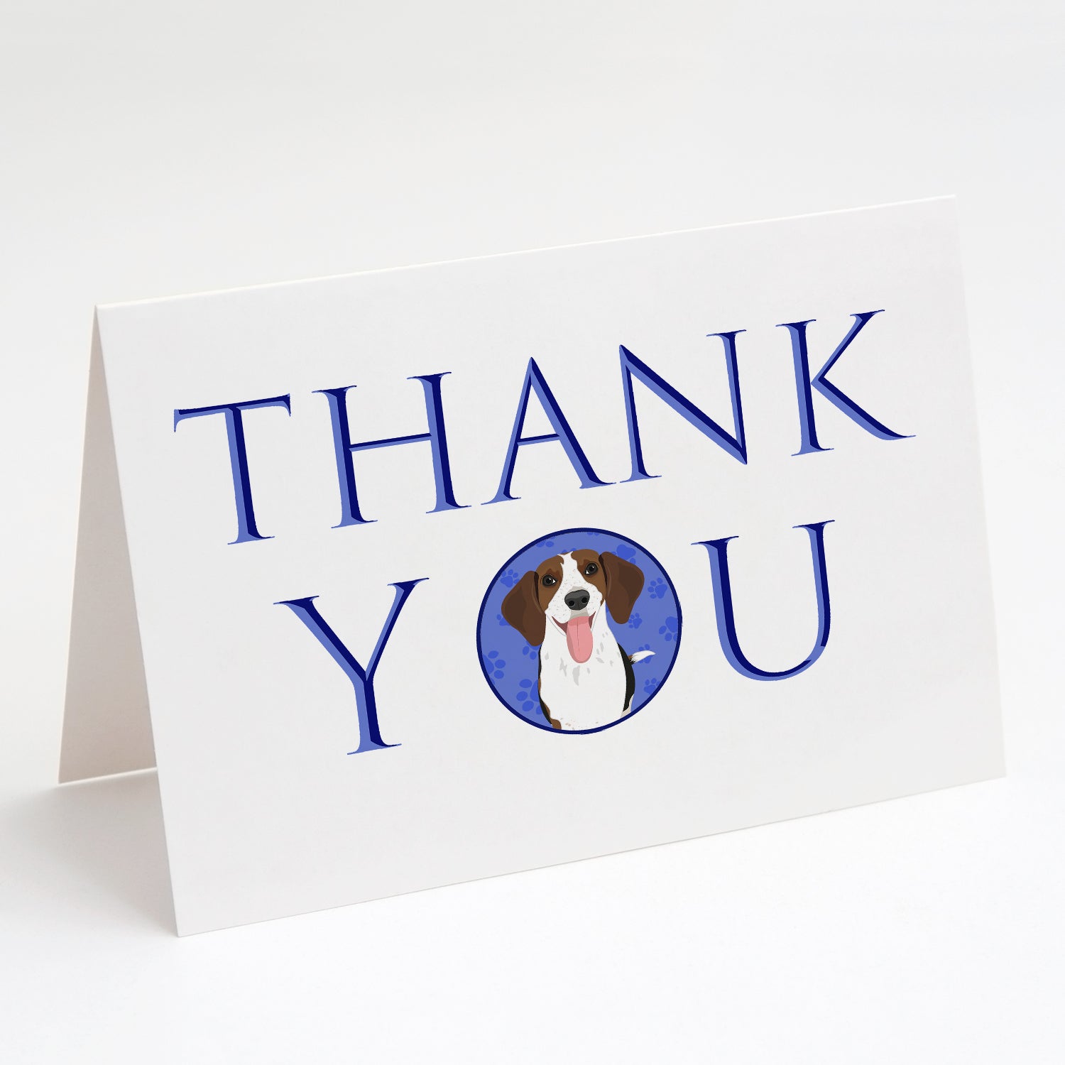 Beagle Tricolor Red Ticked #3 Thank You Greeting Cards Pack of 8 Blank Cards with Envelopes Whimsical A7 Size 5x7