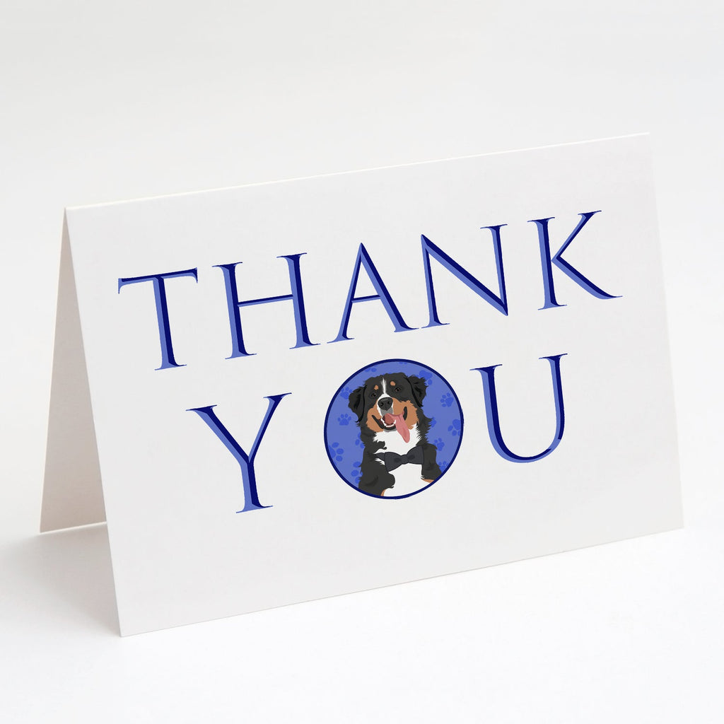 Bernese Mountain Dog #1 Thank You Greeting Cards Pack of 8 Blank Cards with Envelopes Whimsical A7 Size 5x7