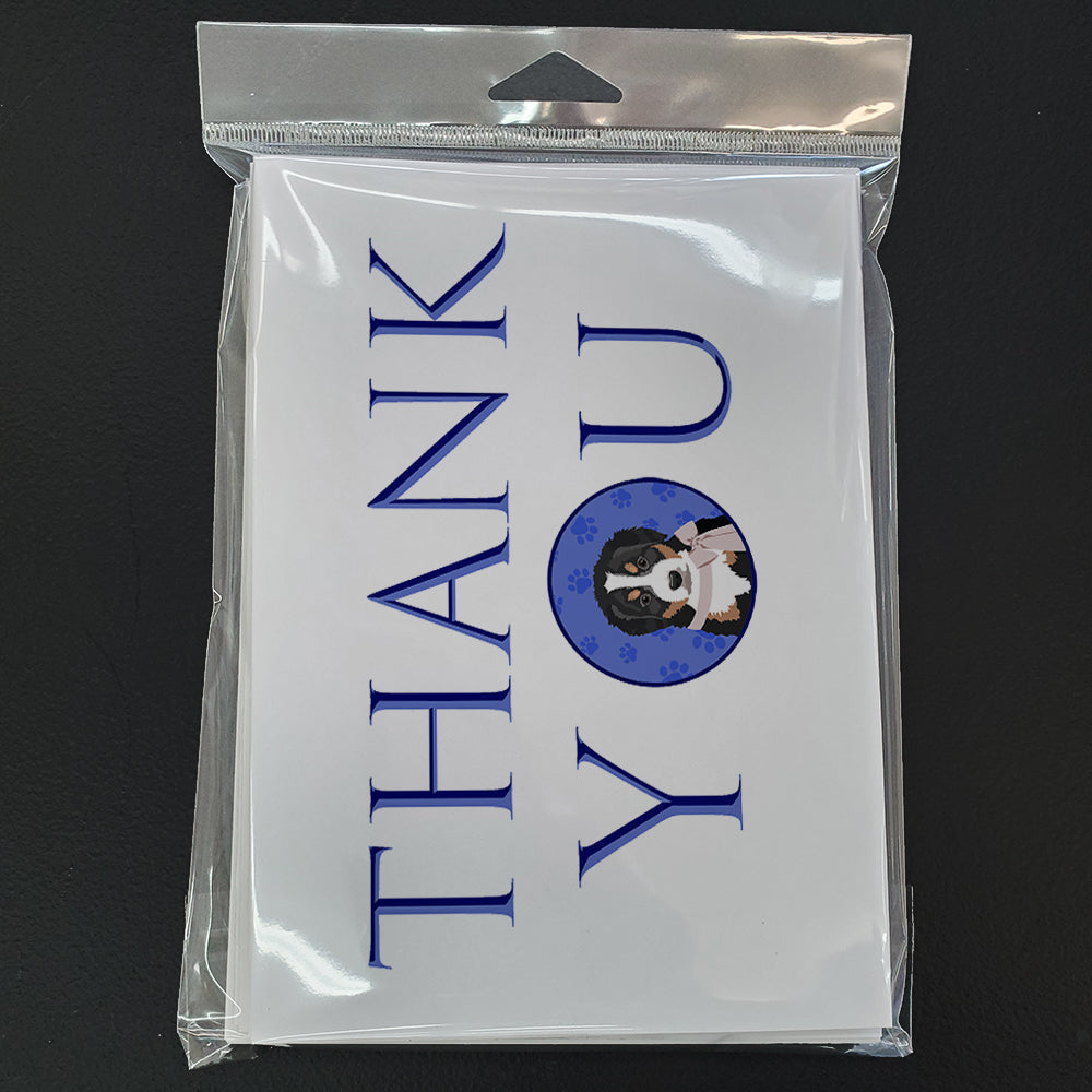 Bernese Mountain Dog Puppy #1 Thank You Greeting Cards Pack of 8 Blank Cards with Envelopes Whimsical A7 Size 5x7