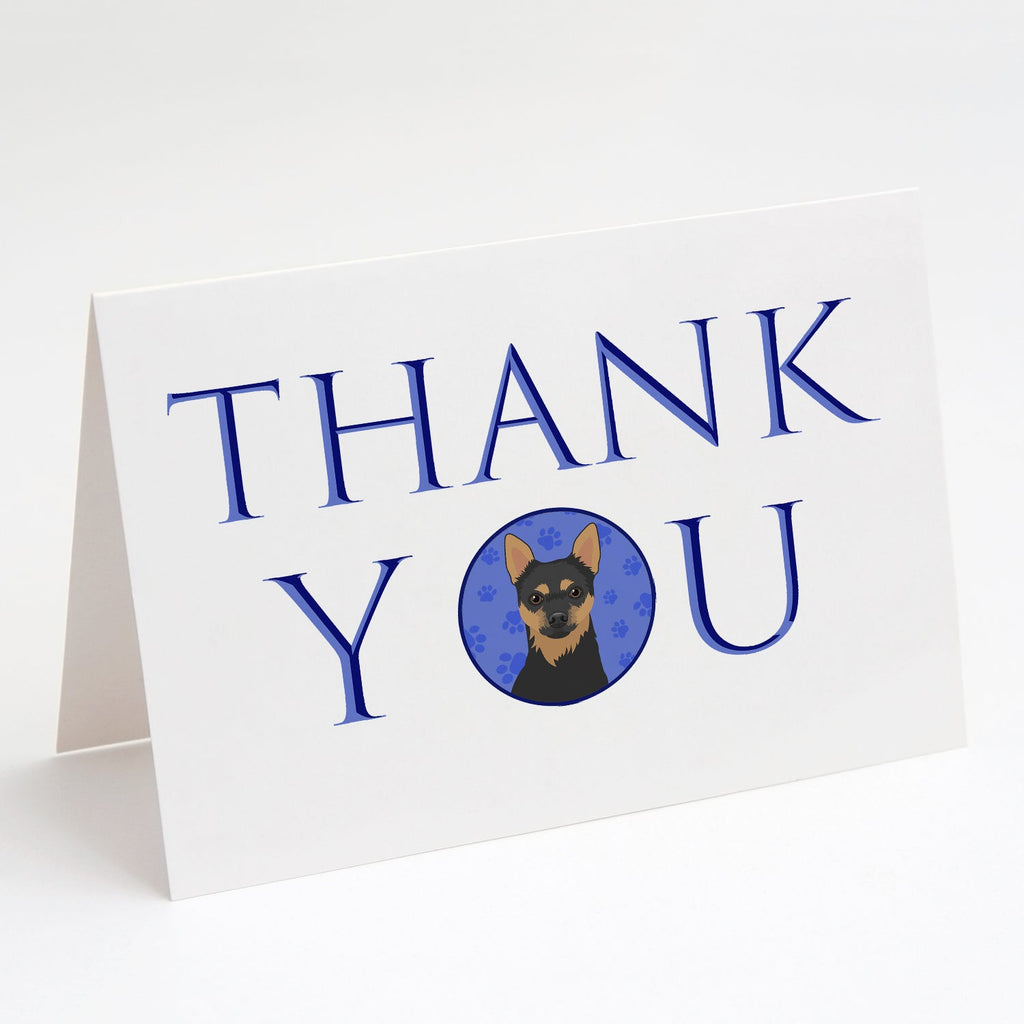 Chihuahua Black and Tan #1 Thank You Greeting Cards Pack of 8 Blank Cards with Envelopes Whimsical A7 Size 5x7