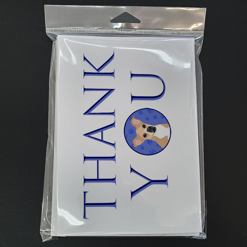 Chihuahua Gold and White Thank You Greeting Cards Pack of 8 Blank Cards with Envelopes Whimsical A7 Size 5x7