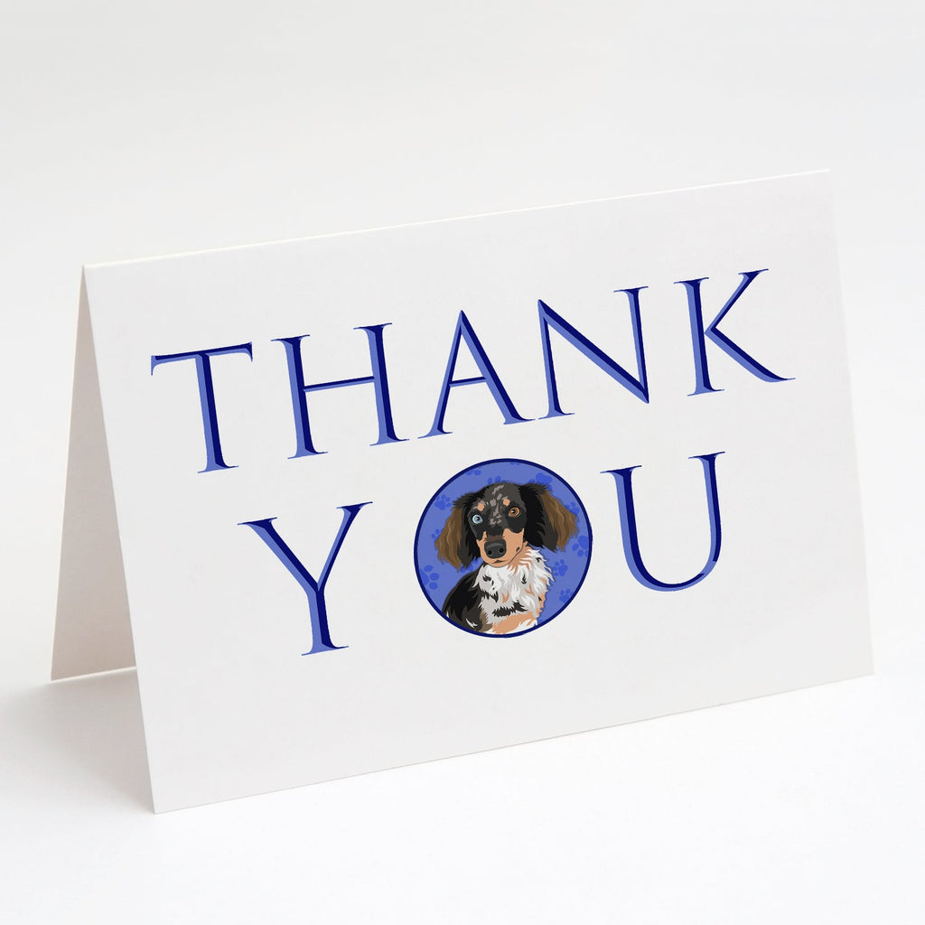 Chihuahua Dapple #1 Thank You Greeting Cards Pack of 8 Blank Cards with Envelopes Whimsical A7 Size 5x7