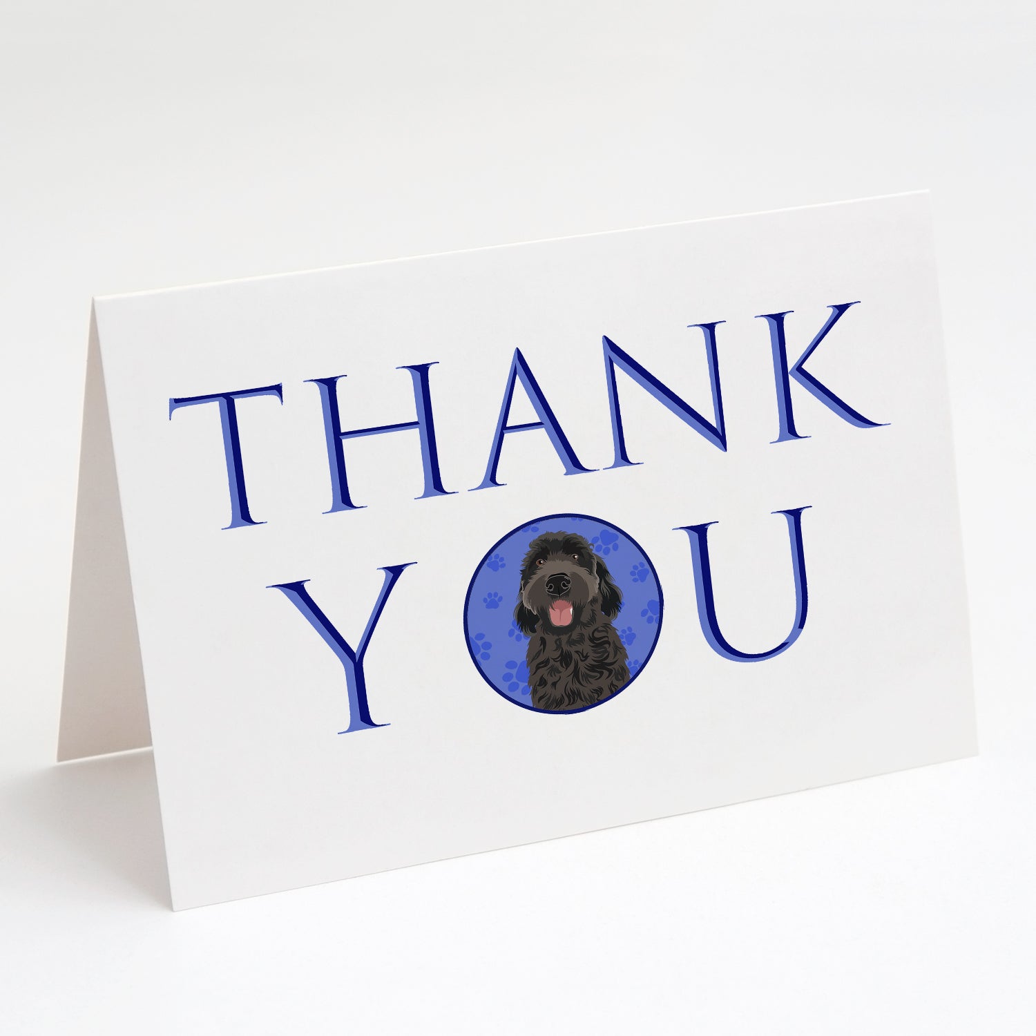 Doodle Black #1 Thank You Greeting Cards Pack of 8 Blank Cards with Envelopes Whimsical A7 Size 5x7