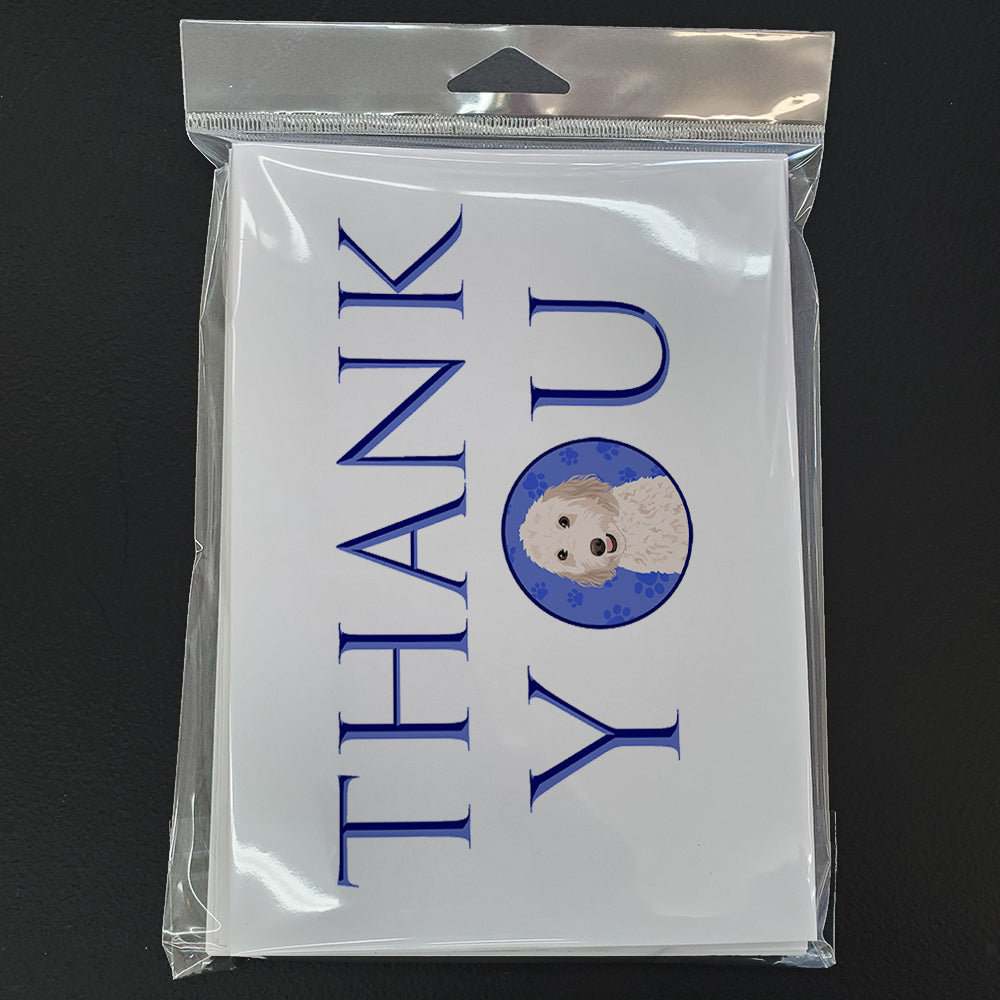 Doodle Cream #1 Thank You Greeting Cards Pack of 8 Blank Cards with Envelopes Whimsical A7 Size 5x7