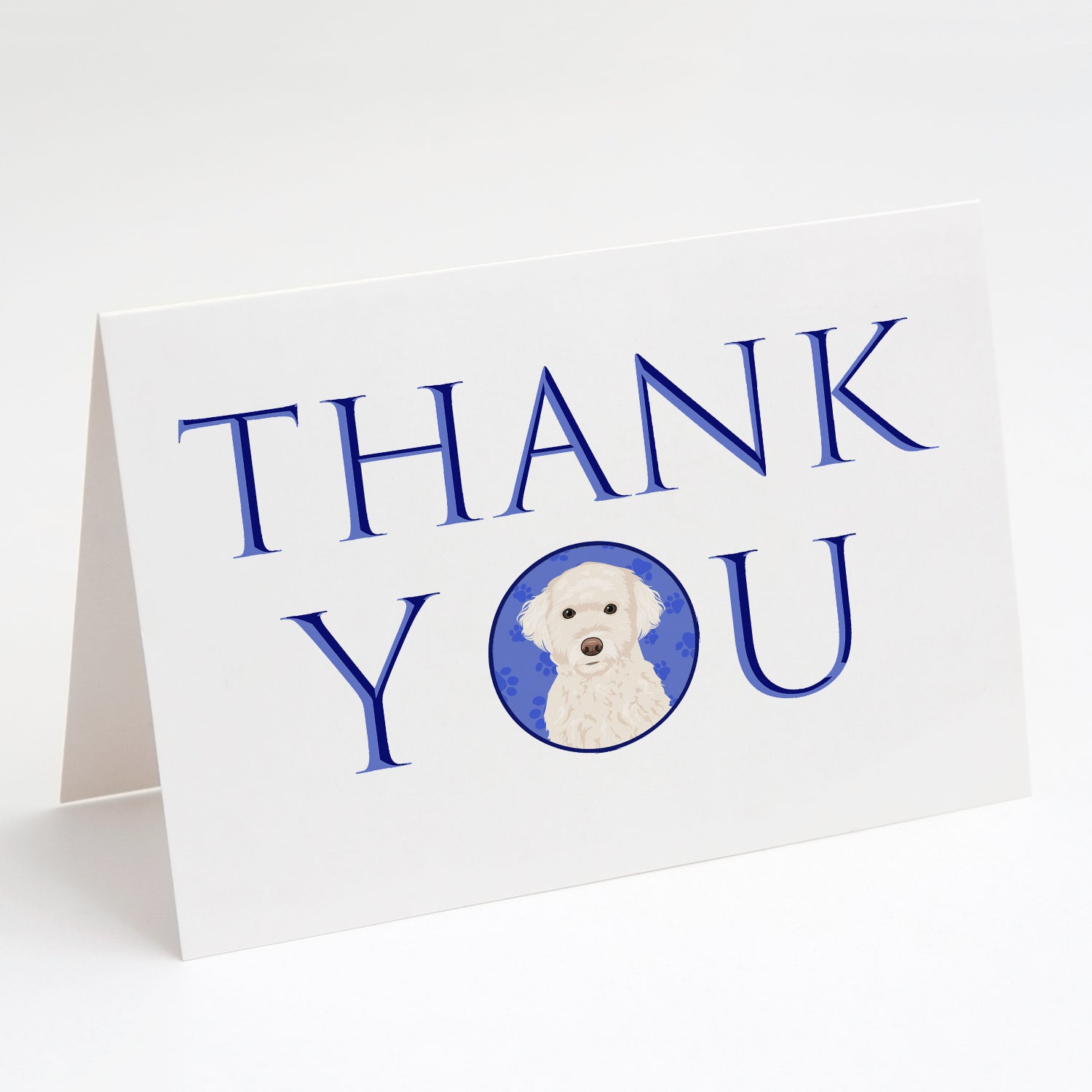 Doodle Cream #2 Thank You Greeting Cards Pack of 8 Blank Cards with Envelopes Whimsical A7 Size 5x7