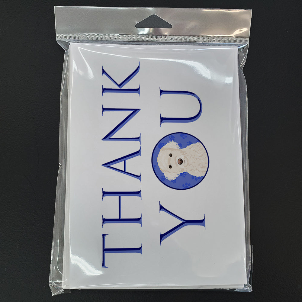 Doodle Cream #2 Thank You Greeting Cards Pack of 8 Blank Cards with Envelopes Whimsical A7 Size 5x7
