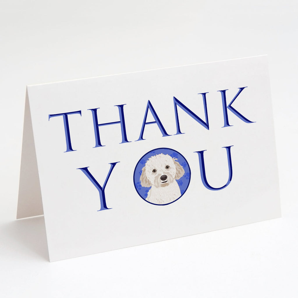 Doodle Cream #4 Thank You Greeting Cards Pack of 8 Blank Cards with Envelopes Whimsical A7 Size 5x7