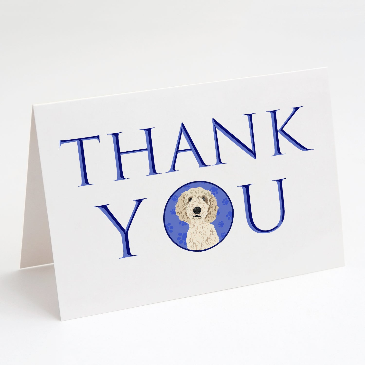 Doodle Cream #7 Thank You Greeting Cards Pack of 8 Blank Cards with Envelopes Whimsical A7 Size 5x7