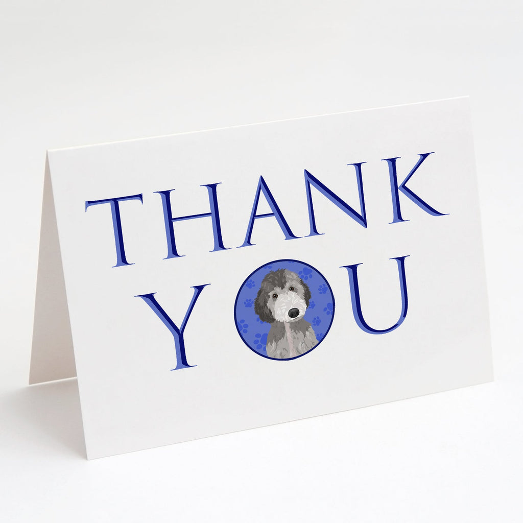 Doodle Silver #1 Thank You Greeting Cards Pack of 8 Blank Cards with Envelopes Whimsical A7 Size 5x7