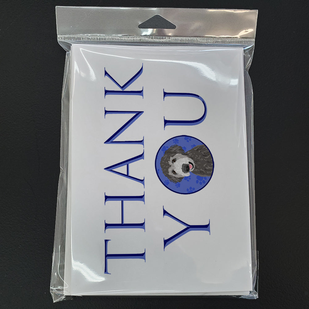 Doodle Silver #2 Thank You Greeting Cards Pack of 8 Blank Cards with Envelopes Whimsical A7 Size 5x7