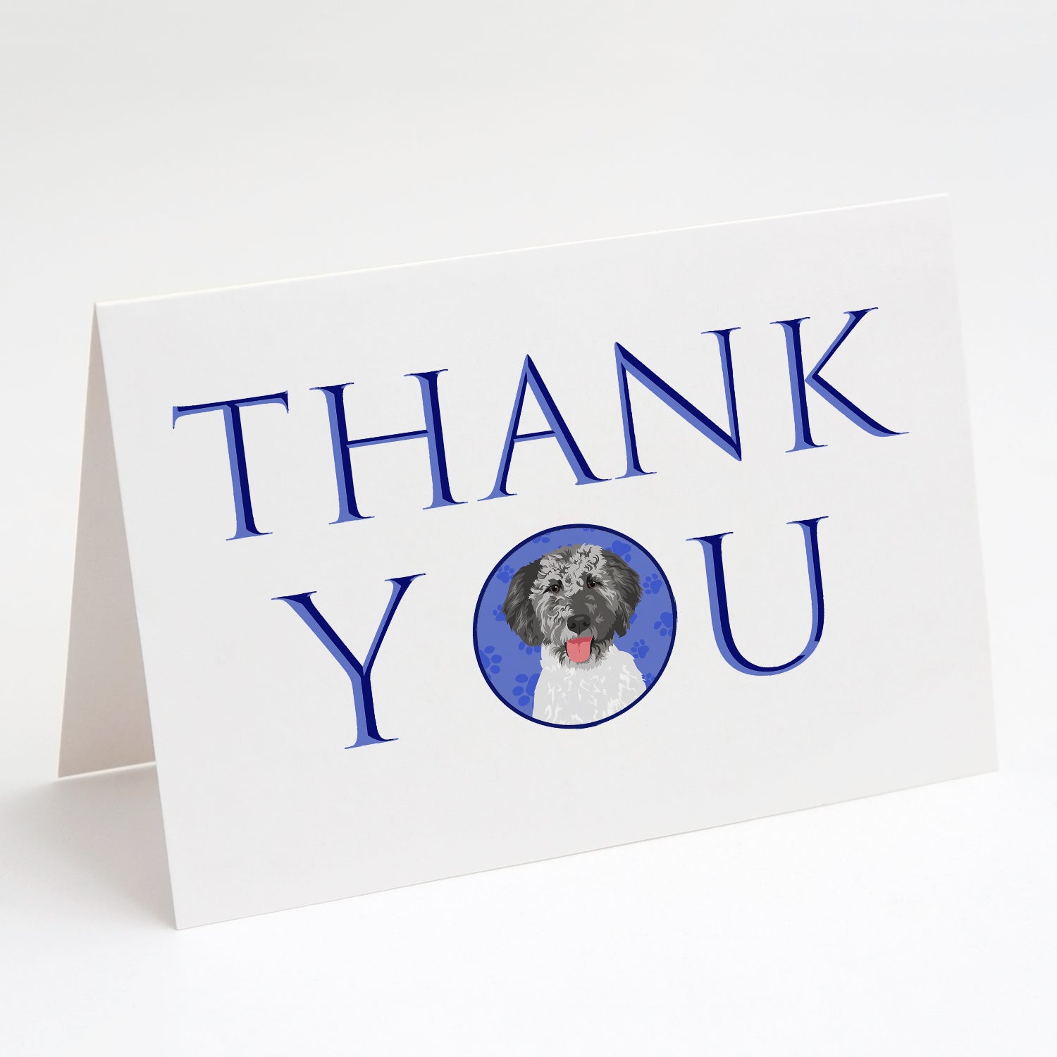 Doodle Silver #3 Thank You Greeting Cards Pack of 8 Blank Cards with Envelopes Whimsical A7 Size 5x7