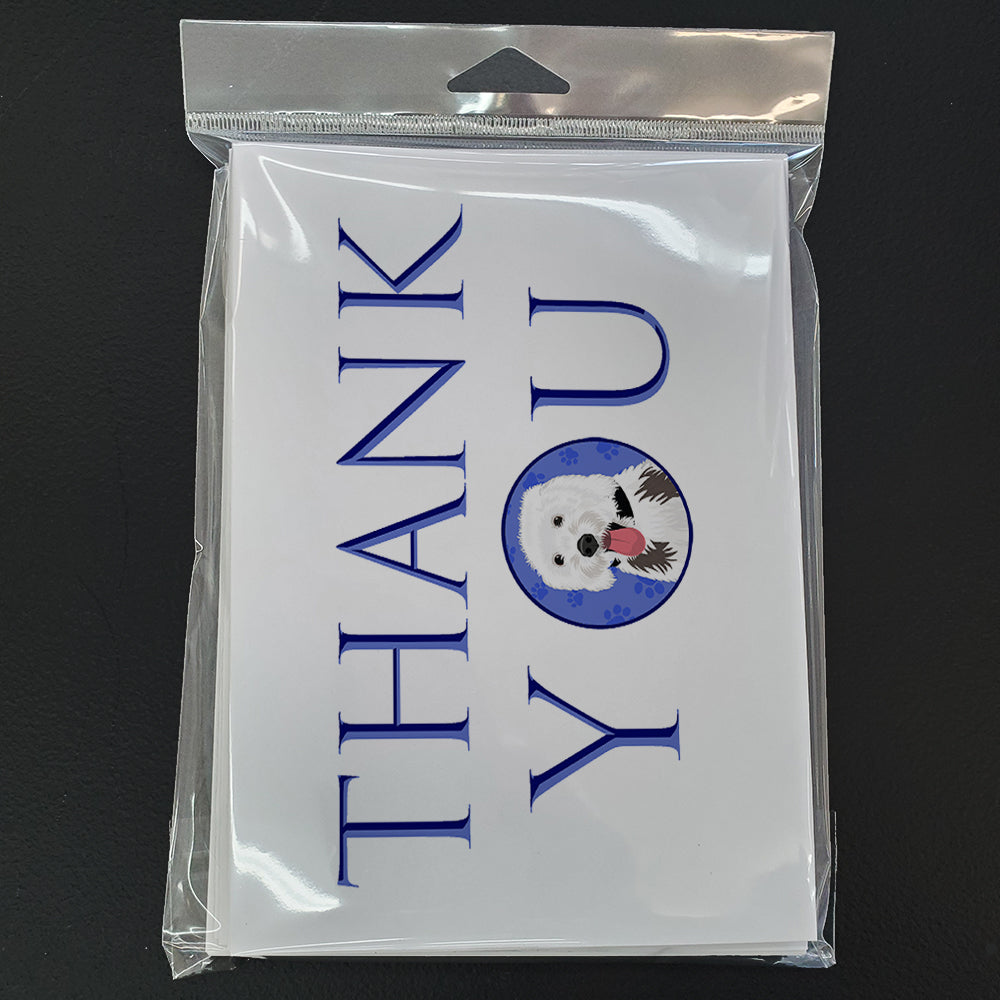 Doodle Silver and White #2 Thank You Greeting Cards Pack of 8 Blank Cards with Envelopes Whimsical A7 Size 5x7