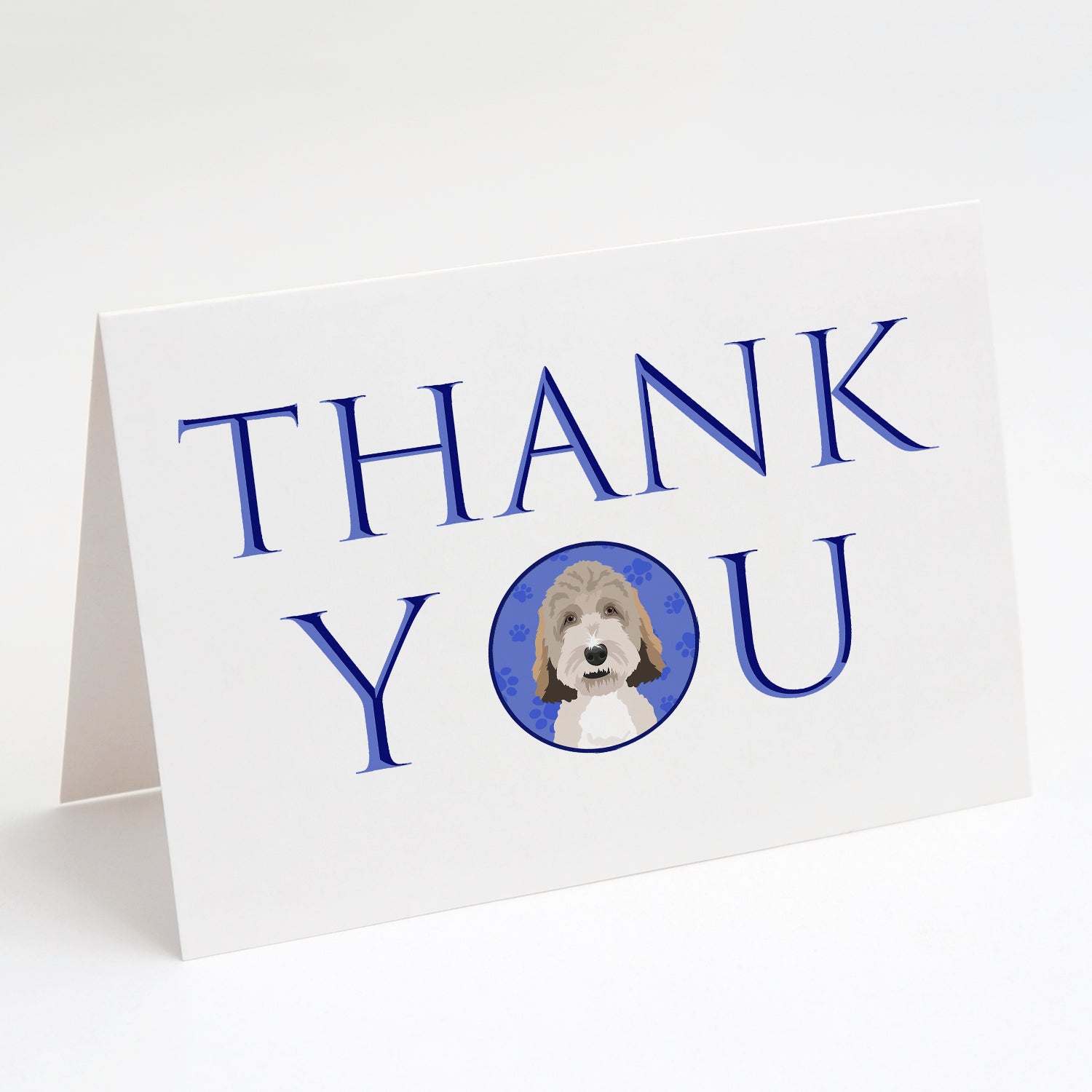 Doodle Tricolor #1 Thank You Greeting Cards Pack of 8 Blank Cards with Envelopes Whimsical A7 Size 5x7
