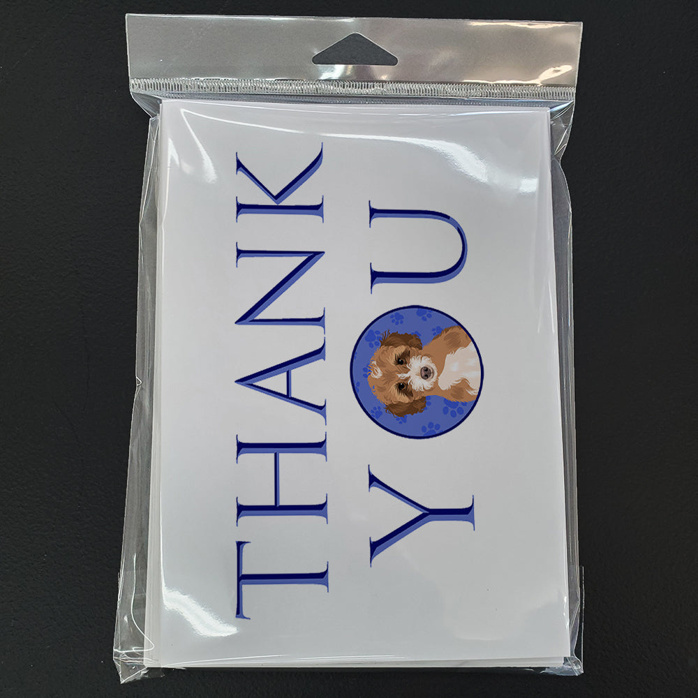 Doodle Tricolor #2 Thank You Greeting Cards Pack of 8 Blank Cards with Envelopes Whimsical A7 Size 5x7
