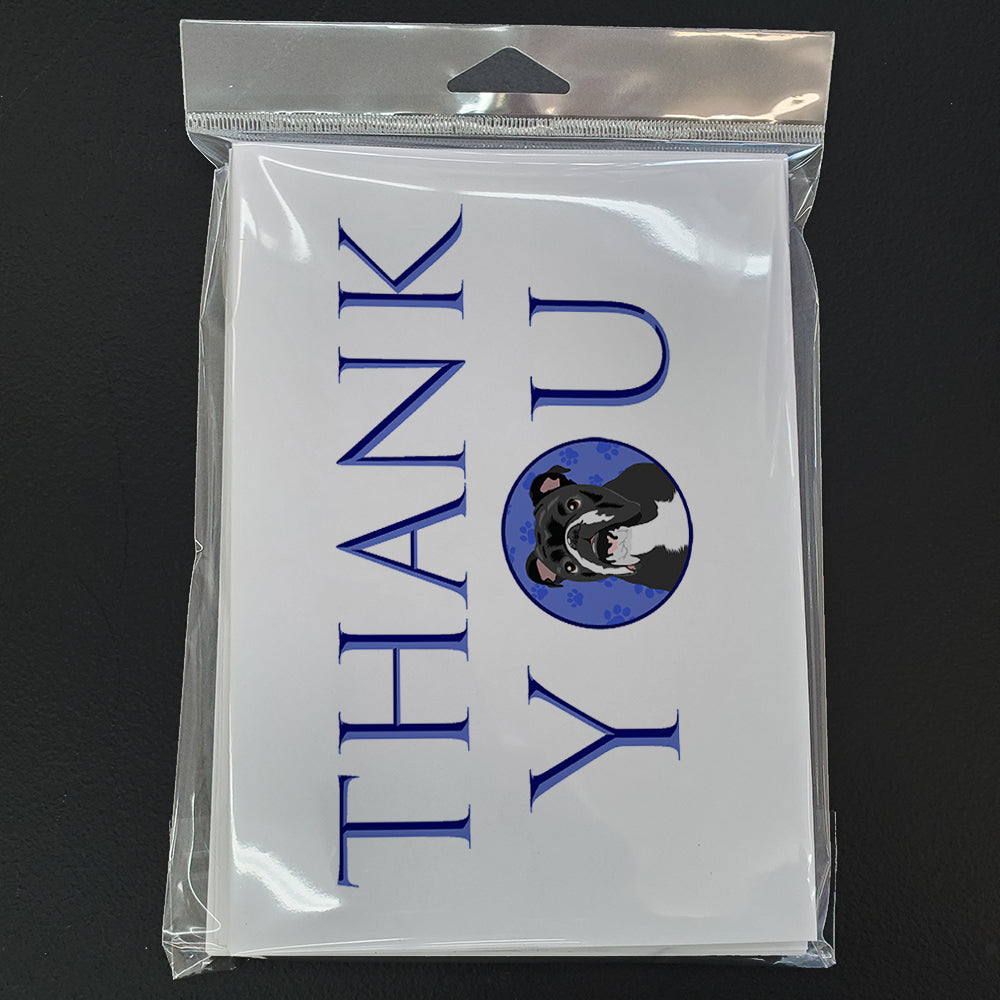 English Bulldog Black and White Thank You Greeting Cards Pack of 8 Blank Cards with Envelopes Whimsical A7 Size 5x7