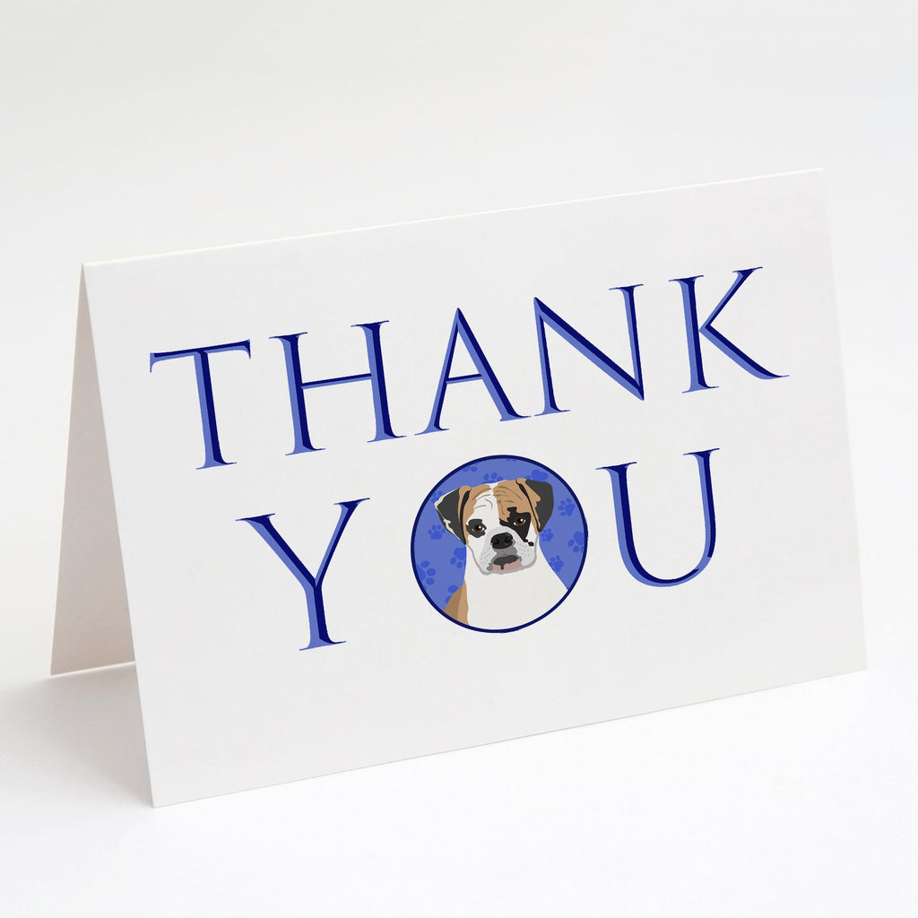 English Bulldog Tricolor #2 Thank You Greeting Cards Pack of 8 Blank Cards with Envelopes Whimsical A7 Size 5x7