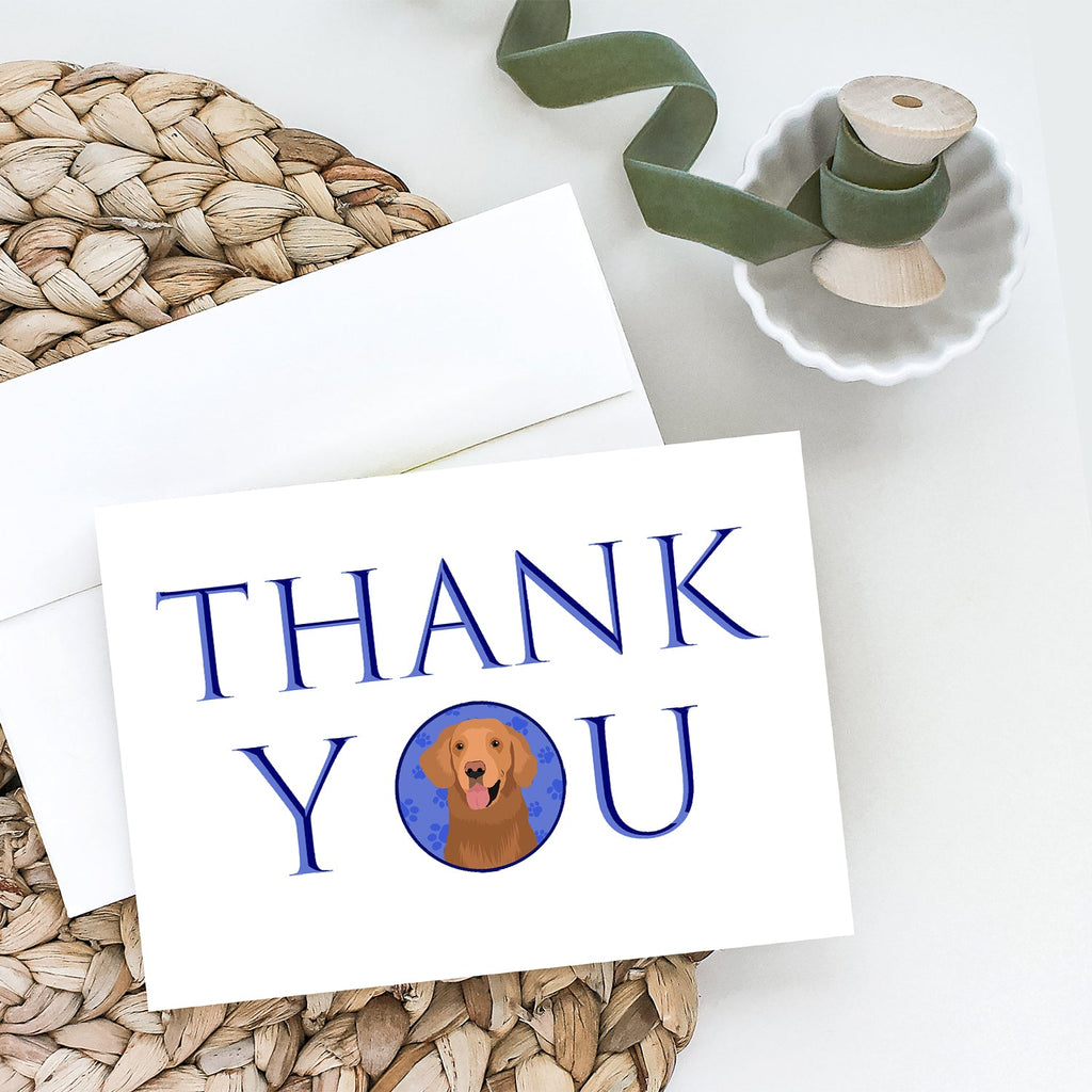 Golden Retriever Red #1 Thank You Greeting Cards Pack of 8 Blank Cards with Envelopes Whimsical A7 Size 5x7