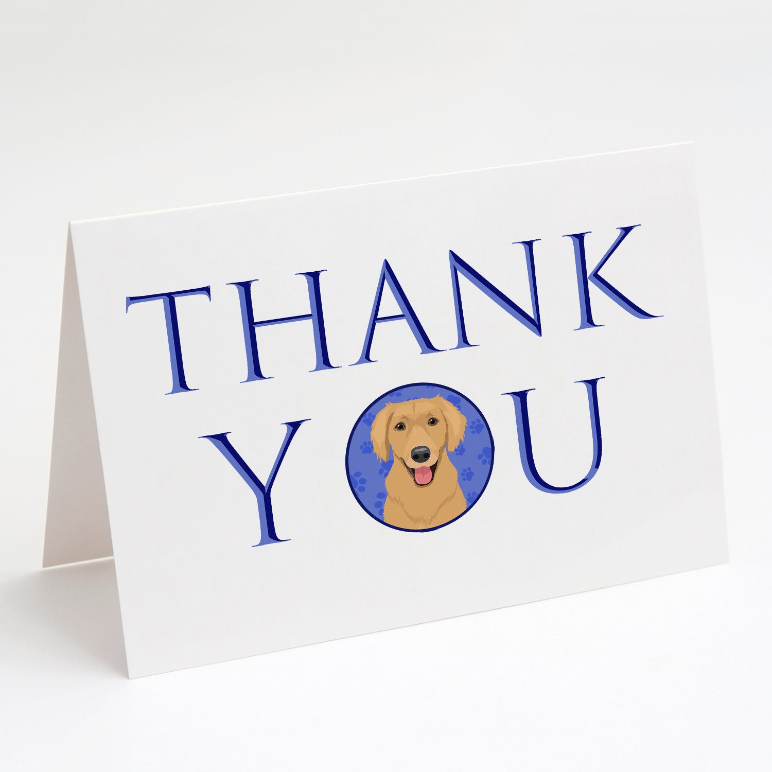 Golden Retriever Gold #2 Thank You Greeting Cards Pack of 8 Blank Cards with Envelopes Whimsical A7 Size 5x7