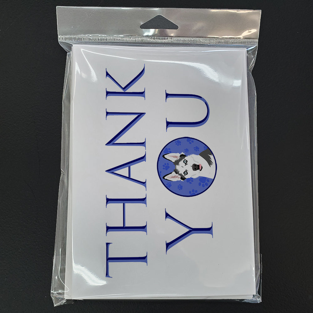 Siberian Husky Puppy Thank You Greeting Cards Pack of 8 Blank Cards with Envelopes Whimsical A7 Size 5x7