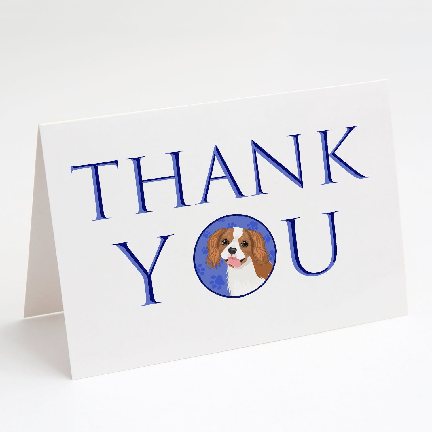 Cavalier King Charles Spaniel Blenheim #2 Thank You Greeting Cards Pack of 8 Blank Cards with Envelopes Whimsical A7 Size 5x7