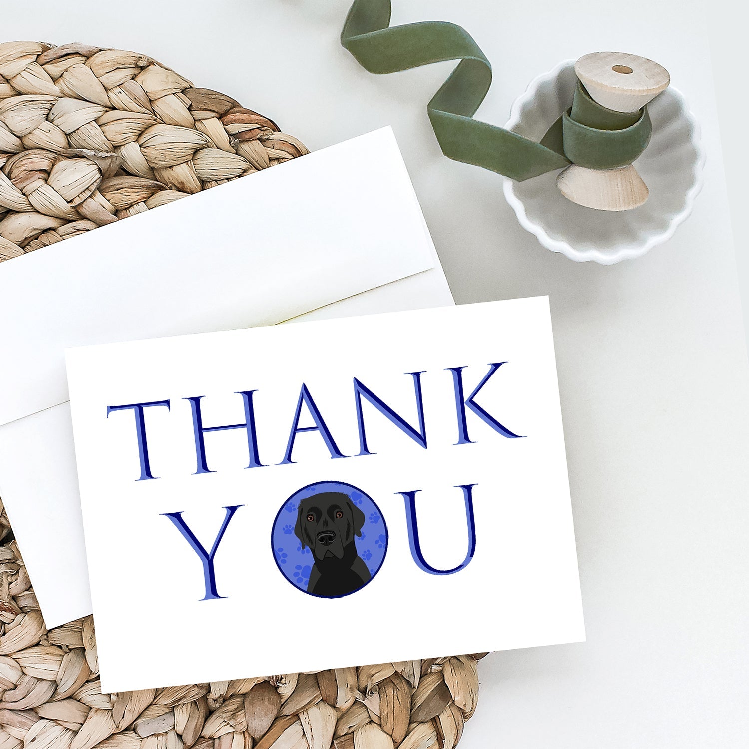 Labrador Retriever Black #2 Thank You Greeting Cards Pack of 8 Blank Cards with Envelopes Whimsical A7 Size 5x7