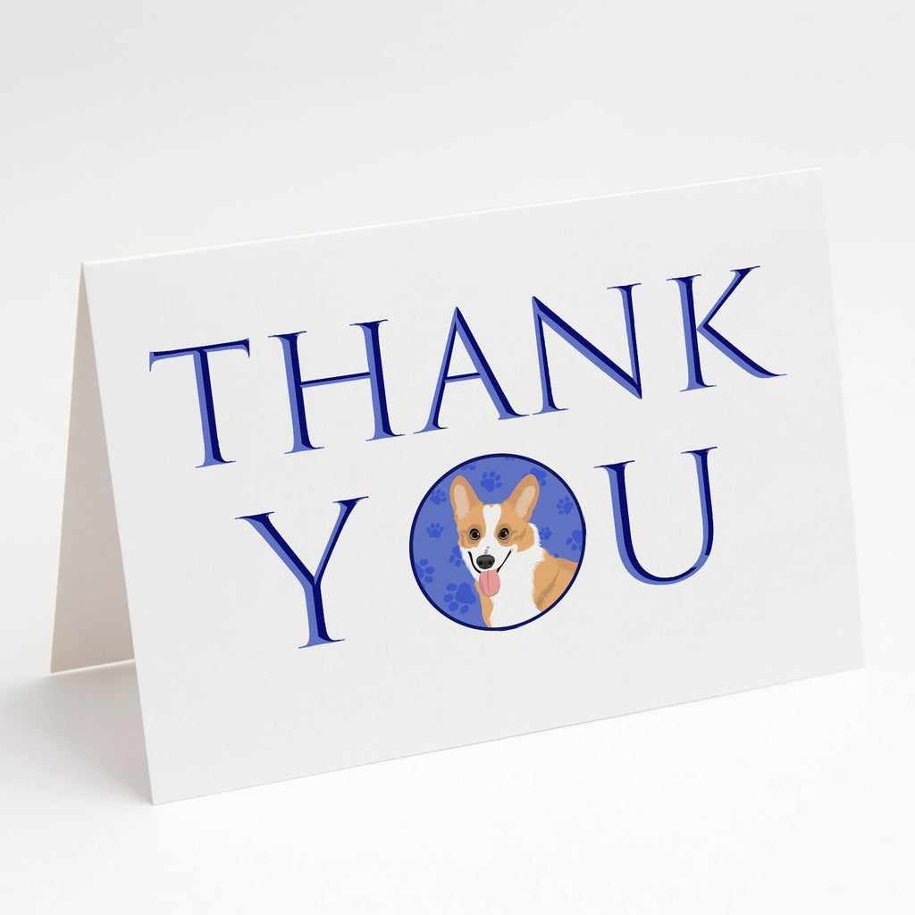 Pembroke Corgi Red and White Thank You Greeting Cards Pack of 8 Blank Cards with Envelopes Whimsical A7 Size 5x7