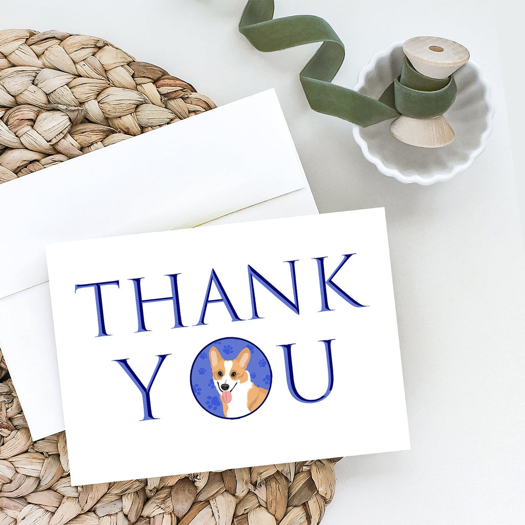 Pembroke Corgi Red and White Thank You Greeting Cards Pack of 8 Blank Cards with Envelopes Whimsical A7 Size 5x7