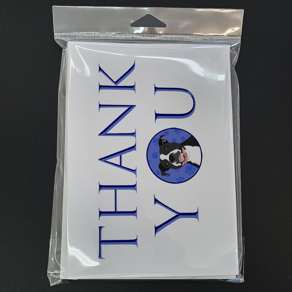 Pit Bull Black #3 Thank You Greeting Cards Pack of 8 Blank Cards with Envelopes Whimsical A7 Size 5x7