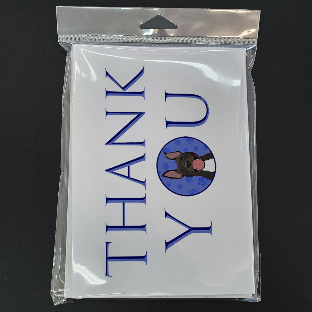 Pit Bull Black #4 Thank You Greeting Cards Pack of 8 Blank Cards with Envelopes Whimsical A7 Size 5x7
