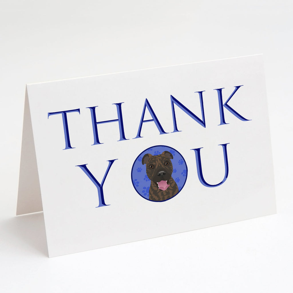 Pit Bull Brindle #1 Thank You Greeting Cards Pack of 8 Blank Cards with Envelopes Whimsical A7 Size 5x7