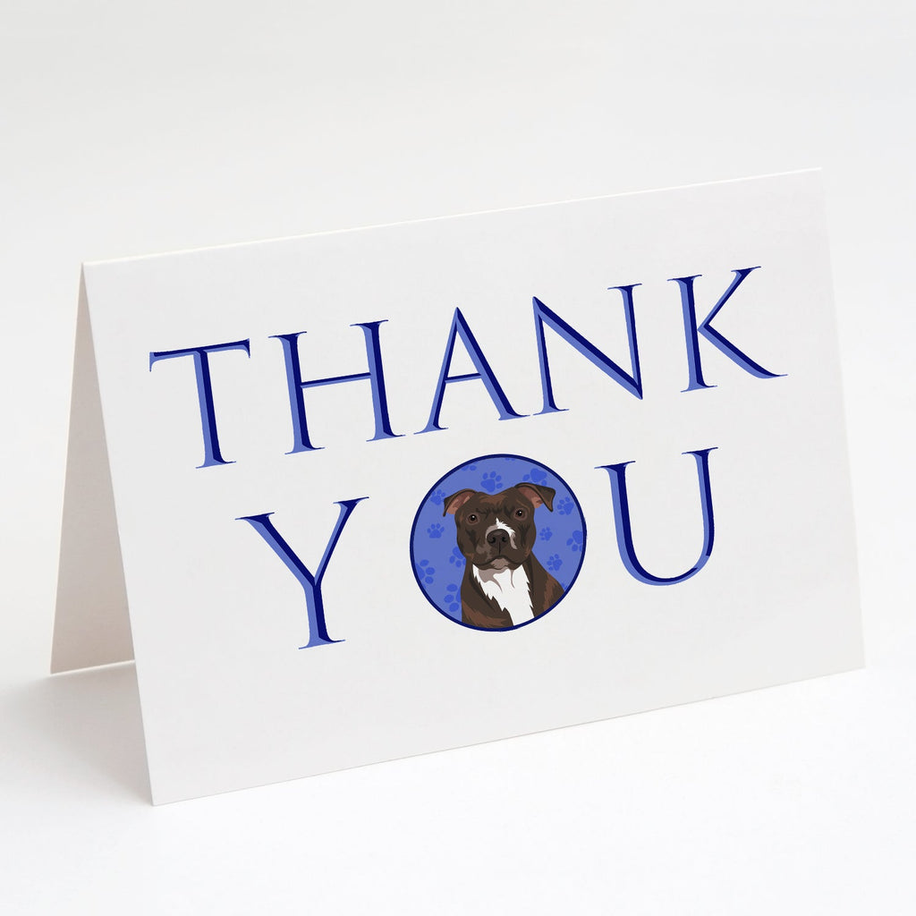 Pit Bull Brindle #2 Thank You Greeting Cards Pack of 8 Blank Cards with Envelopes Whimsical A7 Size 5x7