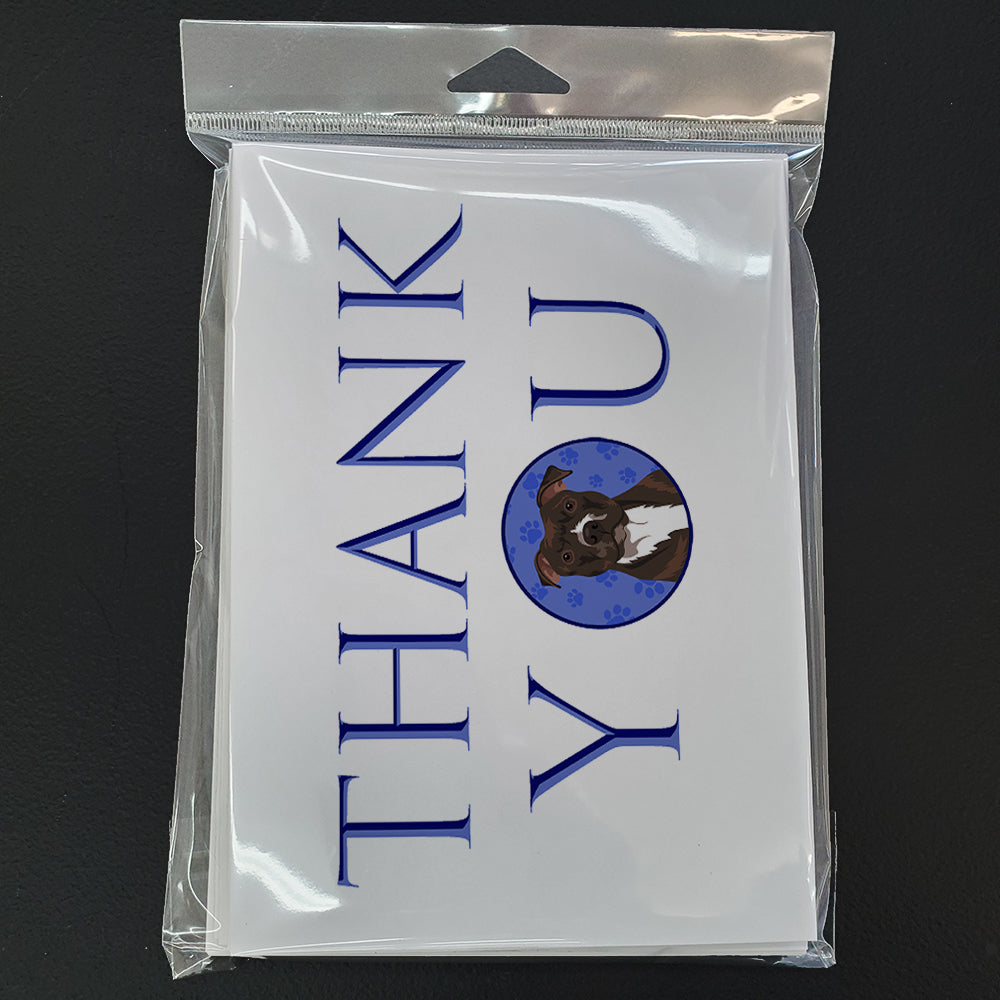 Pit Bull Brindle #2 Thank You Greeting Cards Pack of 8 Blank Cards with Envelopes Whimsical A7 Size 5x7