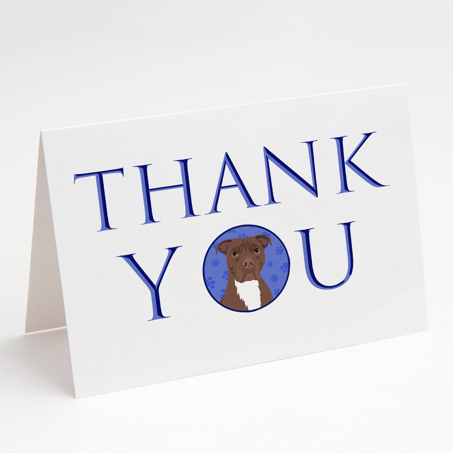 Pit Bull Chocolate Thank You Greeting Cards Pack of 8 Blank Cards with Envelopes Whimsical A7 Size 5x7
