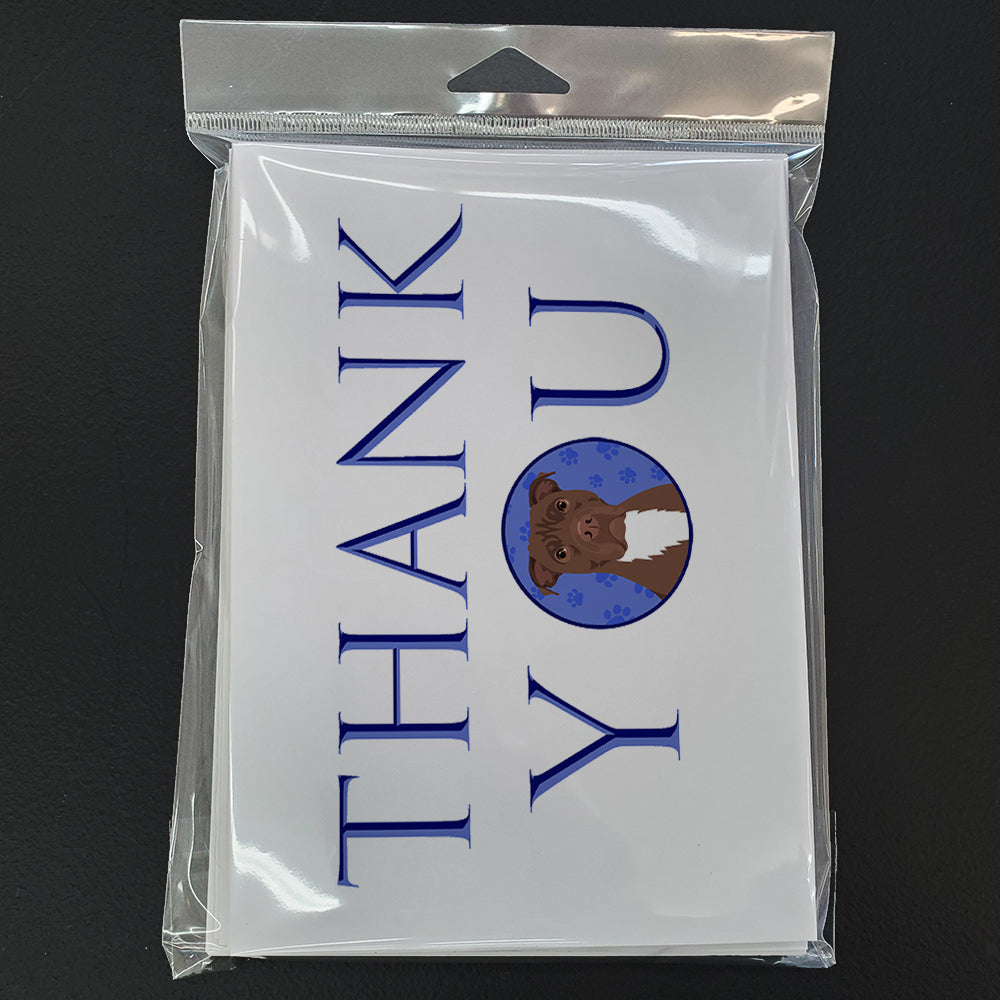 Pit Bull Chocolate Thank You Greeting Cards Pack of 8 Blank Cards with Envelopes Whimsical A7 Size 5x7
