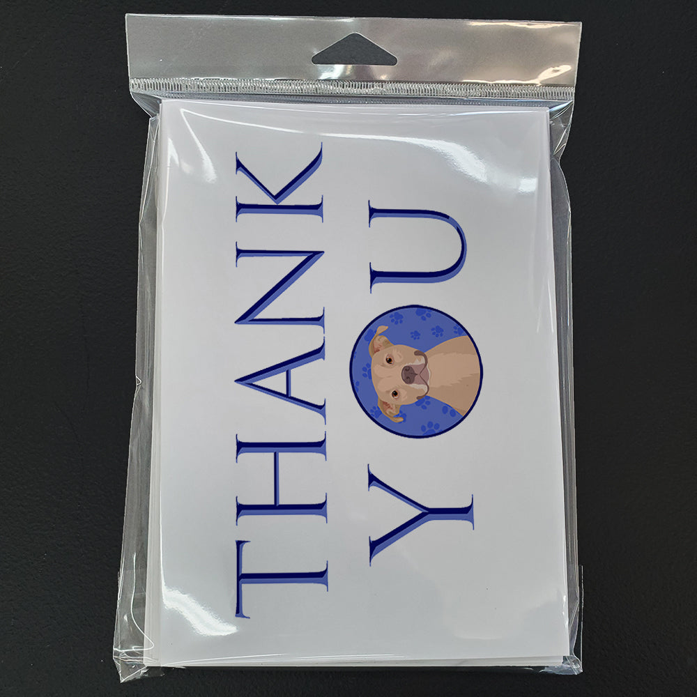 Pit Bull Fawn #1 Thank You Greeting Cards Pack of 8 Blank Cards with Envelopes Whimsical A7 Size 5x7