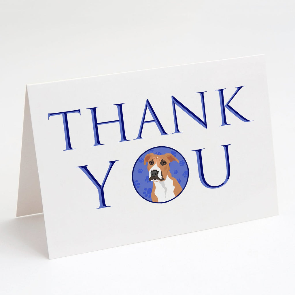 Pit Bull Fawn #3 Thank You Greeting Cards Pack of 8 Blank Cards with Envelopes Whimsical A7 Size 5x7