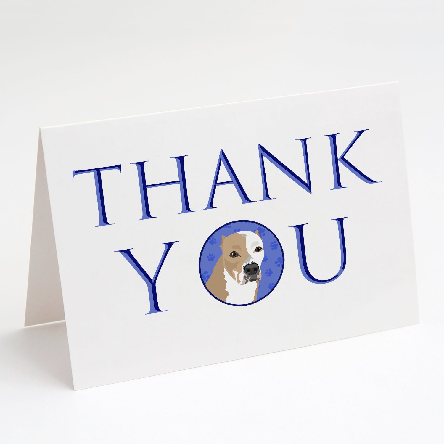 Pit Bull Fawn #4 Thank You Greeting Cards Pack of 8 Blank Cards with Envelopes Whimsical A7 Size 5x7